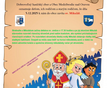 Aktuality / Pozvánka - sv. Mikuláš v Medzibrodí nad Oravou - foto