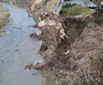 Aktuality / Úprava brehov Pucovského potoka - 2.03.2026 - foto