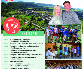 Aktuality / Pozvánka na Deň obce Medzibrodie nad Oravou - 4.07.2026 - foto