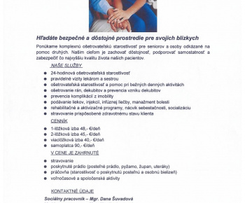 Aktuality / V Dolnom Kubíne zriadili Dom ošetrovateľskej starostlivosti - foto