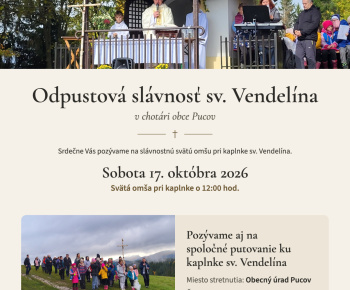 Aktuality / Pozvánka na Odpustovú slávnosť sv. Vendelína v Pucove - foto