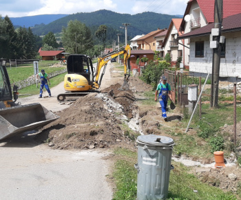 Rozšírenie splaškovej kanalizácie - dolný koniec obce jún 2021