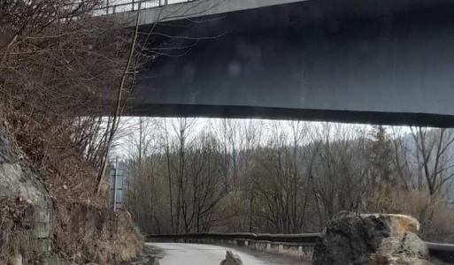 Zosuv skál Skalka-Bziny 13.03.2021 
