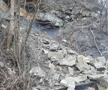 Zosuv skál Skalka-Bziny 13.03.2021
