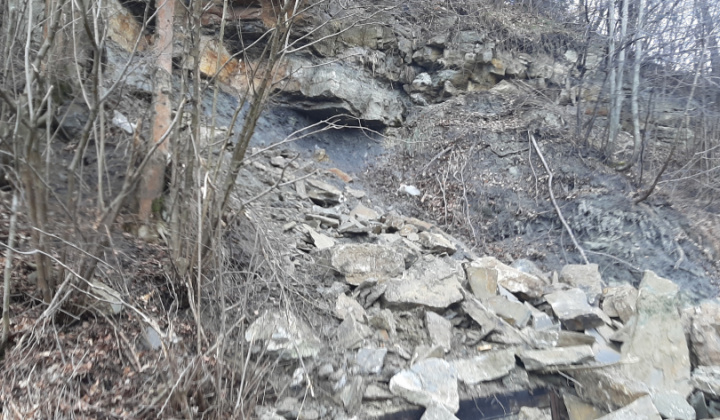 Zosuv skál Skalka-Bziny 13.03.2021