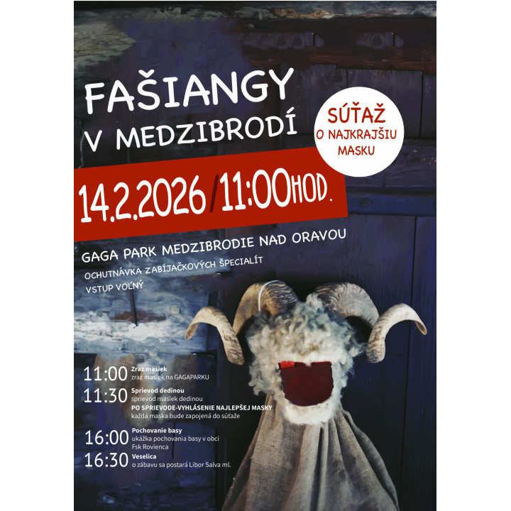 POZVÁNKA na Fašiangovú veselicu dňa 14. februára 2026