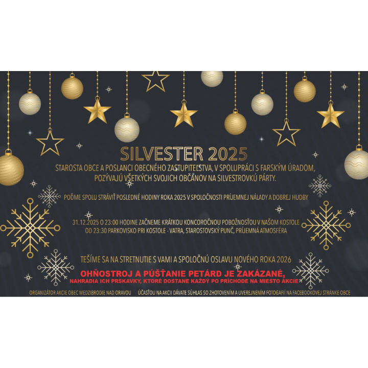 POZVÁNKA na rozlúčenie sa s rokom 2025 a spoločné privítanie Nového roka 2026