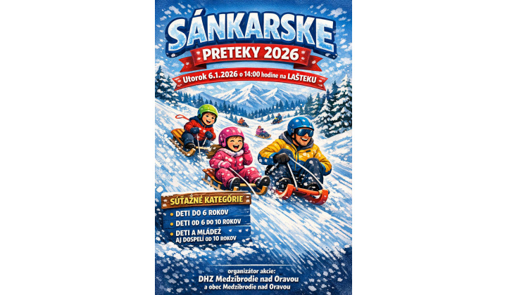 POZVÁNKA na sankárske preteky pre deti na Lažteku 6. januára 2026