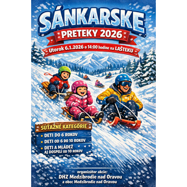 POZVÁNKA na sankárske preteky pre deti na Lažteku 6. januára 2026