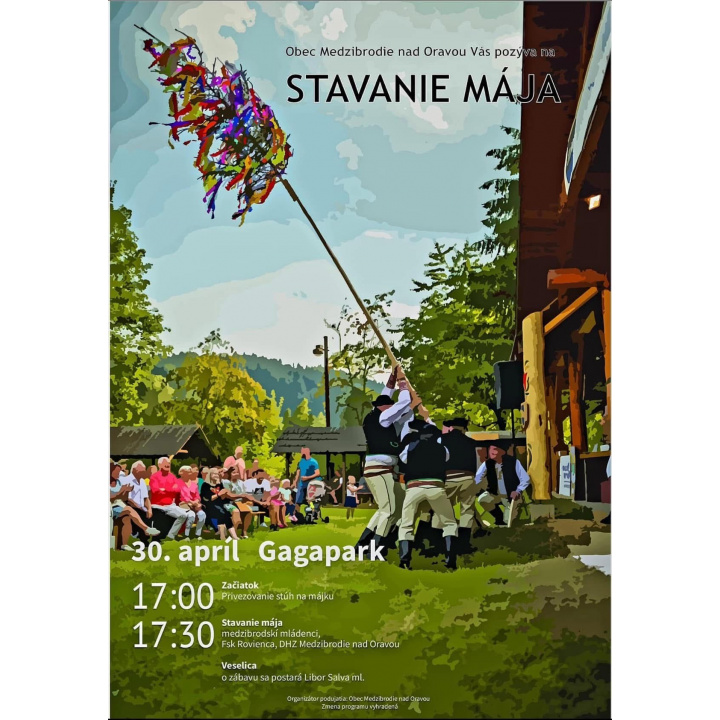 Pozvánka na stavanie mája do parku