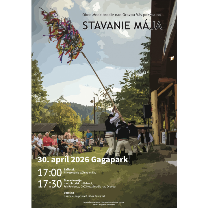 Pozvánka na stavanie mája v obci